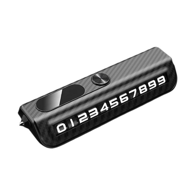 Car Temporary Parking Card Plate,Car Parking Phone Number Plate with Safety Hammer,Cars Dashboard Hidden Phone Number Plate,Car Park Stop Sticker Display Automobile Parking Gadgets Accessories