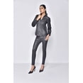 thumbnail image 2 of Chemise en Cuir Noire pour Femme, 2 of 9