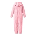 thumbnail image 4 of Pyjama d'Hiver pour Filles Combinaison à Capuche à Manches Longues pour Filles Pyjama Uni pour Chaleur Hivernale Décontractée Combinaison à Manches Longues, 4 of 6