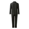 thumbnail image 3 of Kcodviy Pyjama Décontracté à Revers à Boutons pour Femmes, Court, à Pois, Imprimé, Deux Pièces, Pyjama d'Hiver pour Femmes, Pyjama à Manches Longues pour Femmes Grandes, Ensemble de Pyjama, 3 of 7