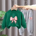 thumbnail image 3 of Pisexur Ensemble 2 Pcs pour Bébé Filles Garçons Automne Hiver Mode Décontractée Polaire Manches Longues Col Rond Chandails en Molleton et Pantalons Vêtements de Détente Imprimé Mignon Ensemble de Survêtement pour Enfants 3-8 Ans, 3 of 4
