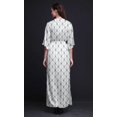 thumbnail image 4 of Bimba Robe Longue en Rayonne Géométrique Shibori pour Femmes Boho Plage Cocktail Fête Maxi Fendue-Petit, 4 of 6