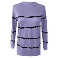 thumbnail image 4 of hoksml Vêtements d'Automne Mode Femme T-Shirt à Col Rond à Manches Longues d'Été Imprimé Décontracté Ample Blouse Chandail Hauts Liquidation, 4 of 6