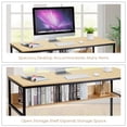 thumbnail image 2 of Costway 55'' Industrial Computer Desk  w/ Storage Shelf  Adjustable Foot Pads Home Office, 2 of 9