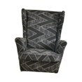 thumbnail image 3 of Abbracc Nonslip Wingback Chair Cover Washable Modern Reusable 1 Seater Polyester Stretch Black Gray, 3 of 9