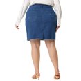 thumbnail image 3 of Agnes Orinda Women's Plus Size Ripped Embroidered A Line Denim Jean Skirts Medium Blue 4X, 3 of 6