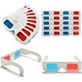 thumbnail image 3 of 3D Paper Glasses, Anaglyph Red and Cyan, White Cardboard Frame, 50 Pairs, 3 of 4