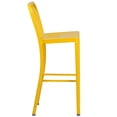 thumbnail image 3 of 30'' High Black Metal Indoor-Outdoor Barstool with Vertical Slat Back, 3 of 9