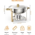 thumbnail image 2 of Garvee Réchauds Ronds pour Aliments 5 Qt, Plat Anti-Frottement pour Buffet, Ensemble de 2, Or, 2 of 9
