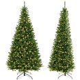 thumbnail image 2 of Costway 8 FT Pre-Lit Artificial Christmas Tree with 360 Warm White LED Lights Metal Stand, 2 of 10