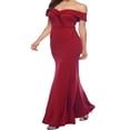 thumbnail image 4 of Women‘s Summer Long Evening Dress Solid Color Off Shoulder High Split Mermaid Hem Party Dress, 4 of 7