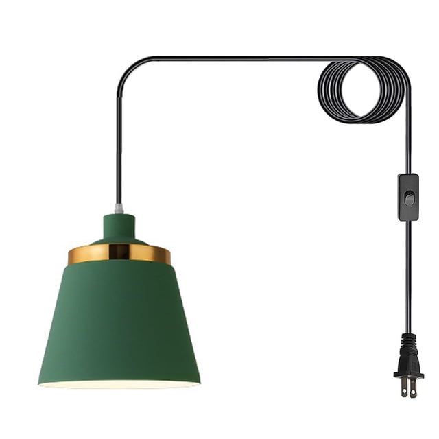 Hanging Lamp Plug In Dining Room Metal Green Bathroom Pendant Lights Plug In Chandelier Lighting With Long Cord