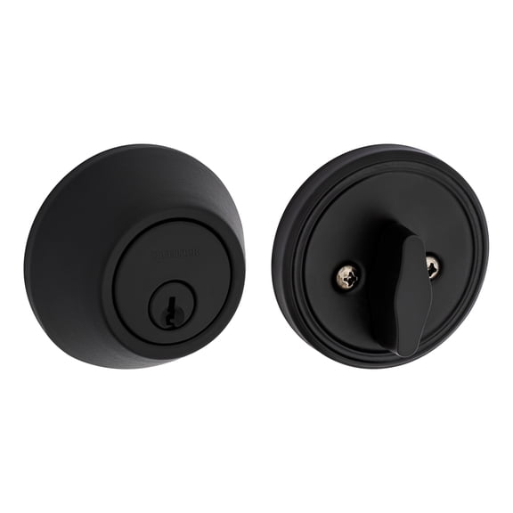 Weiser Safe Lock Matte Black Round Deadbolt/Entry Door Lock with Key