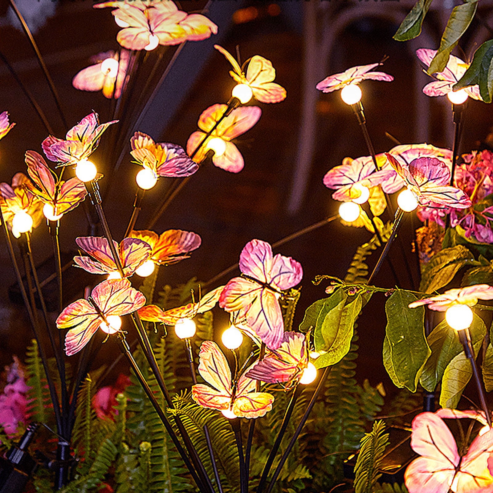 Dvkptbk Solar Light Solar Garden Lights Newest Swaying Light Swaying in The Wind Solar Outdoor Lights Yard Patio Decoration Flexibility Realistic Butterflies 1 Pc Solar Lights