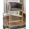 thumbnail image 2 of Kanye Velvet Stool in Dark Grey PU, 2 of 5