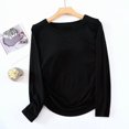 thumbnail image 2 of cfhntfmh Chandails à Manches Longues pour Femmes Hauts Thermiques Col Ras du Cou Soutien-Gorge Intégré Coupe par Temps Froid Couche de Base Chaude Ensembles Vêtements de Nuit(Noir,Très Grand), 2 of 3