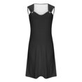thumbnail image 5 of Penkiiy Robes d'Été pour Femmes 2024 Décontractées Imprimées Amples Couleur Unie Col Rond Tempérament Élégantes Robes Dos Nu L Noir, 5 of 5