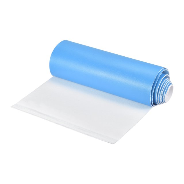 Unique Bargains Smooth Solid Color Faux Leather Sheets, PU Leather for DIY 20 x 135cm Sky Blue