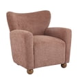 thumbnail image 3 of Noble House confortable fauteuil Wingback, tapisserie Boucle avec Design Wingback élégant, corail, teck, 3 of 9