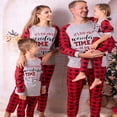 thumbnail image 1 of Matching Family Christmas Pajamas Family Pjs Tops Plaid Pants Matching Holiday Pajamas Set, 1 of 7