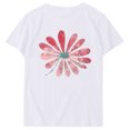 thumbnail image 4 of KIHOUT Nouveau Haut de Mode d'Été pour Femmes 2025, Haut à Manches Courtes Col Rond Décontracté Imprimé Blanc TG, 4 of 5