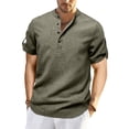 thumbnail image 1 of Kaemgyyd Men's Henley Shirts Stylish Short Sleeve Casual Button Tops Lightweight Solid Color Classic Basic Tee, 1 of 5