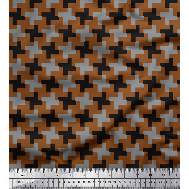 Soimoi Cotton Poplin Fabric Abstract Geometric Print Fabric by The Yard 42 Inch Wide