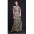 thumbnail image 3 of Bimba Robe Longue pour Femmes en Rayonne à Feuilles Tropicales et Fleurs, Style Bohème, Plage, Cocktail, Fête, Maxi, Fendue - Grande, 3 of 6