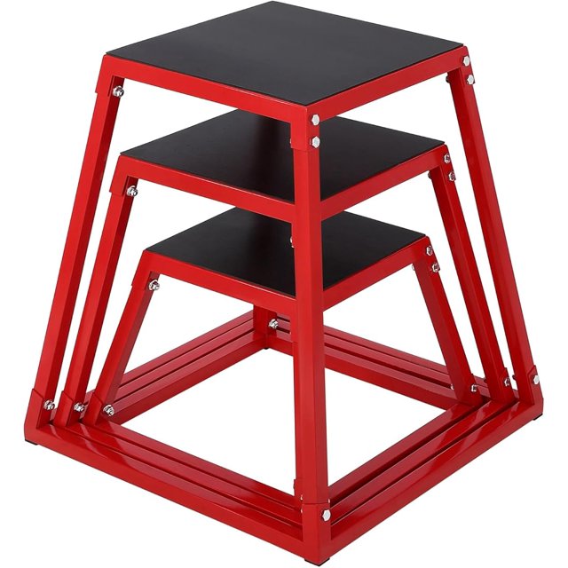 Ourlova 12"/18"/24" Plyometric Jump Box – Heavy Duty Steel Plyo Box with Rubber Pad, Versatile Workout Bench Training for Home Gym, Exercise Step Platform & Strength Training