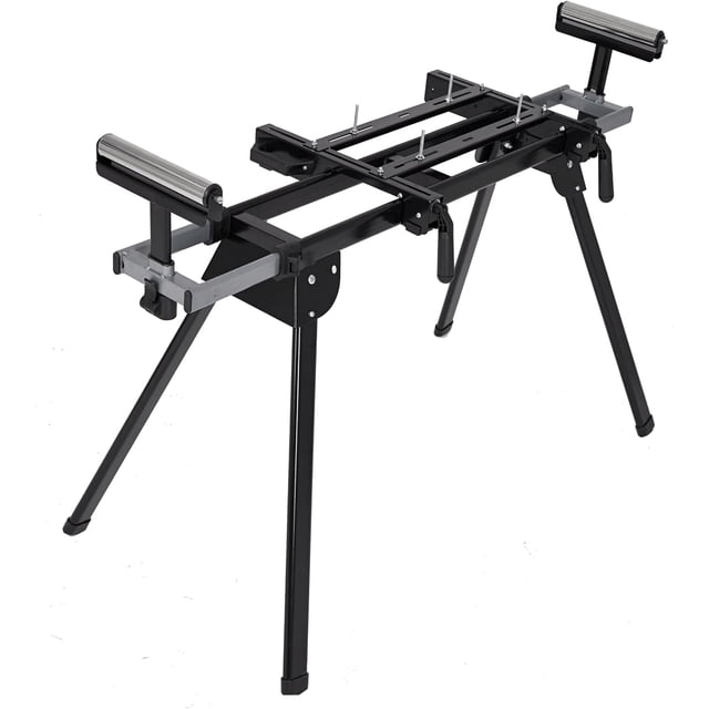 PioneerWorks Miter Saw Stand, 440 Lbs Load Capacity Saw Stand with Durable Iron Skeleton frame, , 76-4/5'' Max Sliding Rail, Quick to Install and Remove, Compatible & Portable, Compatible with Most