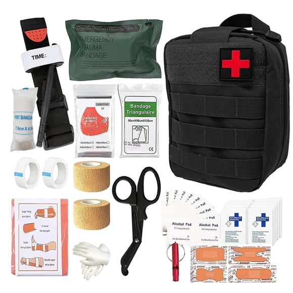 Travel FirstAid Kit Ultracomplete 72h Emergency Gear for Outdoor Adventures and Hiking Travel Ready Set in Aluminum Compact Design for Adults and Teens