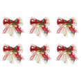 thumbnail image 1 of MesaSe 6 PCS Christmas Bows  Christmas Burlap Bows with Little Bell  Mini Ribbon Bowknot Ornament for Christmas Tree Crafts Home Decoration(Multiple Colors 3.54*3.3Inch), 1 of 7