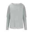 thumbnail image 4 of Besolor Womens Spring Fall Tunic Tops Ladies Crewneck Long Sleeve T-Shirt Casual Solid Color Spring Fall Going out Blouse, 4 of 5