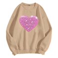 thumbnail image 4 of Mode Femme Décontractée Couleur Unie Ample Manches Longues Imprimé Lettre Col Rond Chandail à Capuchon 2t Fermeture à Glissière Chandail à Capuchon Fille Chandail à Capuchon Deux Pièces Robe Chandail Français Doublée Veste Femme Décontractée Chaude Hauts Femme, 4 of 4