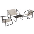 thumbnail image 1 of Outsunny Garden Furniture Set with Glass Table, Breathable Mesh, Cream, 1 of 10