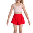 thumbnail image 2 of Shorts Athlétiques pour Filles en Liquidation, Décontractés, Taille Haute, Shorts Athlétiques pour Filles, Shorts d'Été Actifs de Course avec Poches, Neufs, Rouges, 12 Ans, 2 of 5