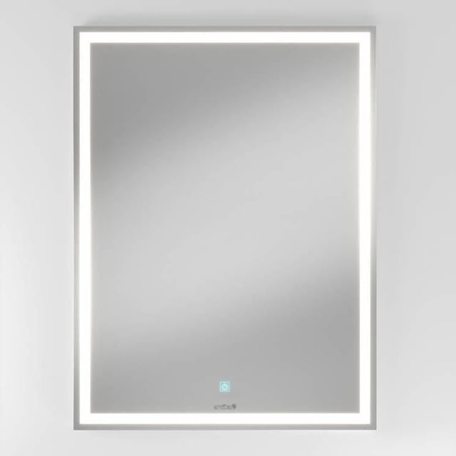 Artika Emeraude Miroir Mural à DEL 24x32 avec Cadre en Métal Blanc et Éclairage à DEL Intégré Offrant 1 000 lumens et Trois Températures de Couleur à Commande Tactile, Conçu pour la Décoration Murale de Salle de Bain Contemporaine et l'Éclairage d'Ambiance.