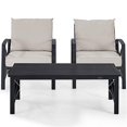 thumbnail image 3 of Crosley Furniture Kaplan 3Pc Fabric Conversation Set in Oil Bronze/Oatmeal, 3 of 7