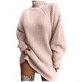 thumbnail image 1 of 2025 Chandail Raglan Mi-Long pour Femmes Chandail à Enfiler Chandails à Enfiler pour Femmes Chandail à Manches Graphiques Couleur Unie Chandail d'Été pour Femmes Chandail à Col Roulé, 1 of 5