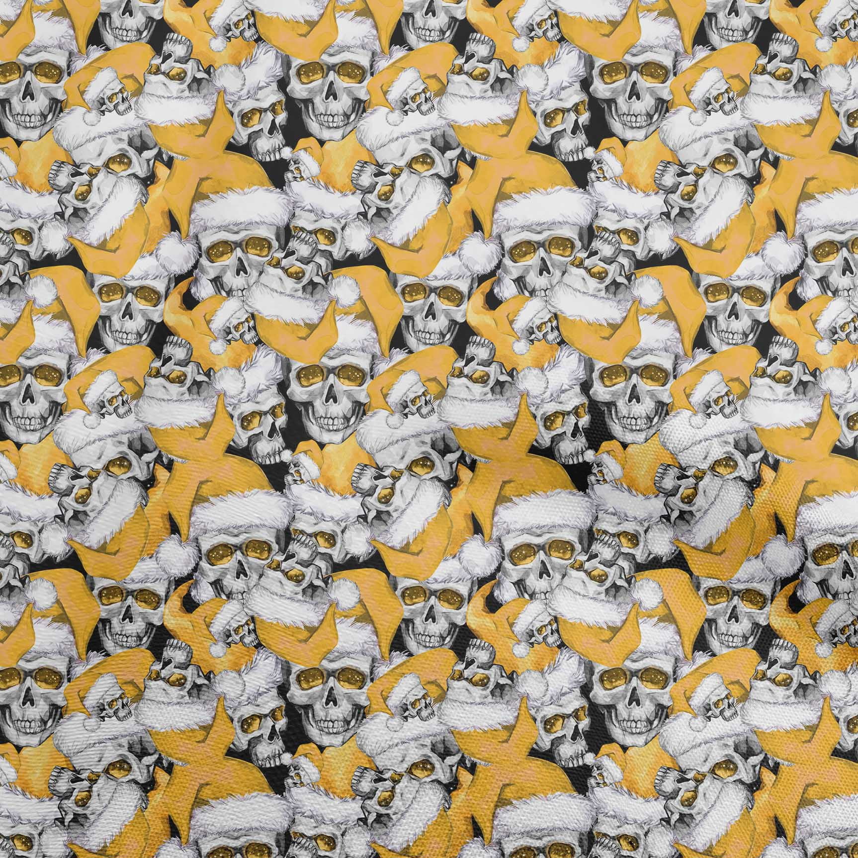 oneOone Velvet Yellow Fabric Skull Fabric For Sewing Printed Craft Fabric By The Yard 58 Inch Wide