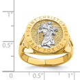 thumbnail image 4 of Diamond2Deal 14K Yellow Gold with w/Rhodium Saint Christopher Ring for Women Size 10, 4 of 7