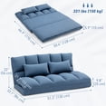 thumbnail image 3 of HOMCOM Canapé de Sol Ajustable Canapé Paresseux Pliable Convertible avec 2 Oreillers, 3 of 10