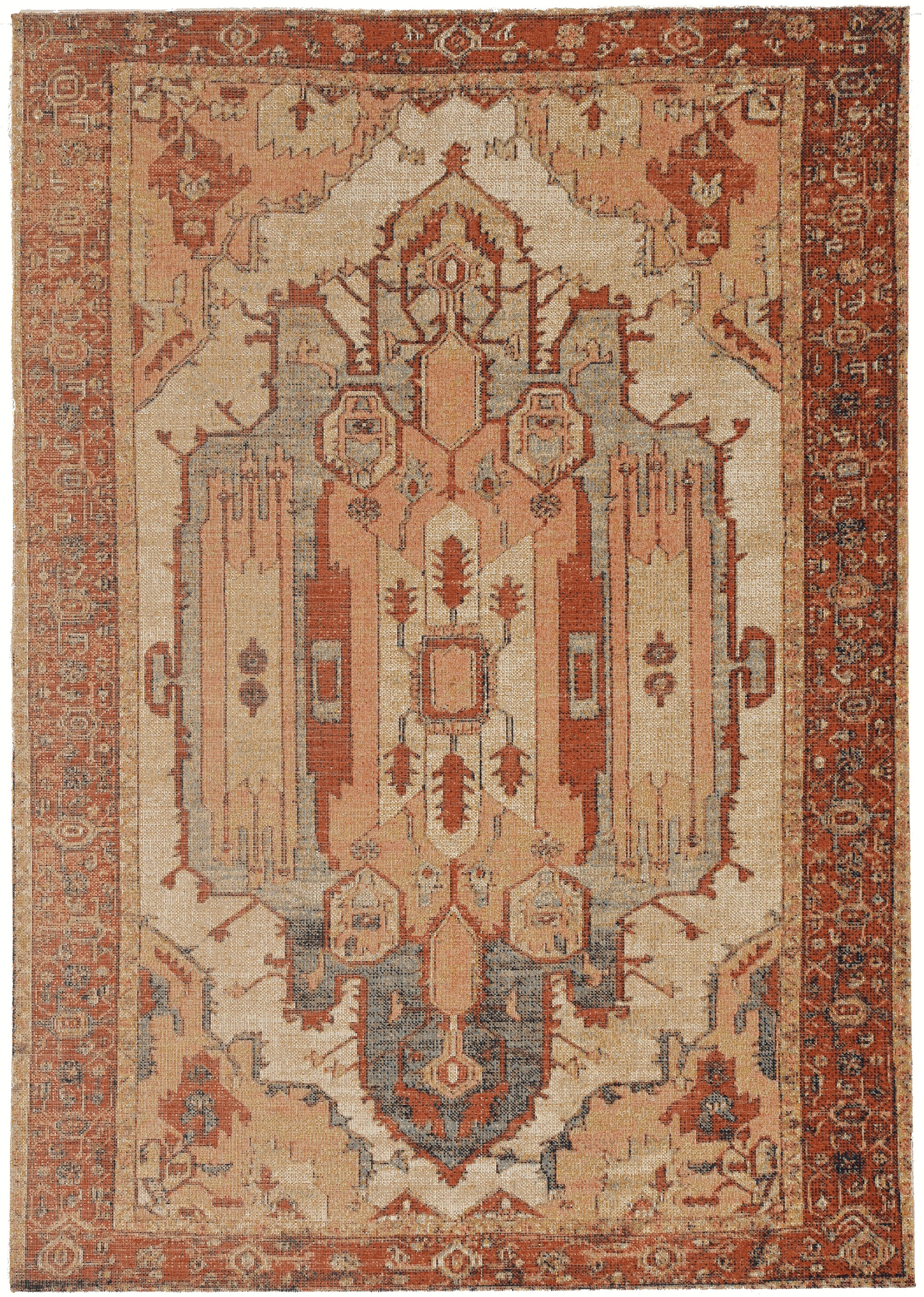 Tapis Grand Zéro Garron ivoire & rouille de 8 pi x 10 pi