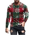 thumbnail image 3 of UVEASISHA Soldes Aujourd'hui Liquidation T-Shirts de Noël à Manches Longues pour Hommes Grande Taille T-Shirts Graphiques à Imprimé de Noël T-Shirts Nouveauté Décontractés à Col Rond Hauts Mode Urbaine Cool Vert TTG, 3 of 6