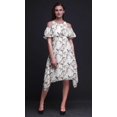 thumbnail image 4 of Bimba Robe Droite à Épaules Dénudées pour Femmes, Tunique de Fête à Col Rond Imprimée d'Oiseau Blanc - Très Grand, 4 of 6