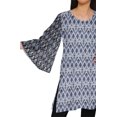 thumbnail image 4 of Moomaya Robe Kurti Courte Indienne Imprimée Tunique en Poly-Crêpe Robe Mini à Col Rond, 4 of 5