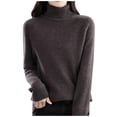 thumbnail image 1 of Liquidation! Lisingtool Chandail à Col Roulé d'Automne pour Femmes, Ample, Grande Taille, Épais, Tricoté, Chandail, Chemise de Base, 1 of 4