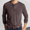 thumbnail image 2 of Stylish Men's Button-Up Long Sleeve T-Shirt for Autumn Casual Wear Comfortable Base Layer for Everyday Use Fashionable Rounded Neck Tee, 2 of 7