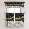 thumbnail image 4 of Marble and Gold Blackout Kitchen Curtains Tiers and Valances Set 3 Piece for Windows Abstract Texture Kitchen Window Curtains Set,Gold Glitter Marble Valances for Living Room(36" Tiers Set), 4 of 6
