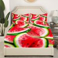 thumbnail image 2 of Erosebridal Watermelon Print Fitted Sheet Set Twin, 3D Fruit Theme Bed Set, 2pcs (No Top Sheet), 2 of 6